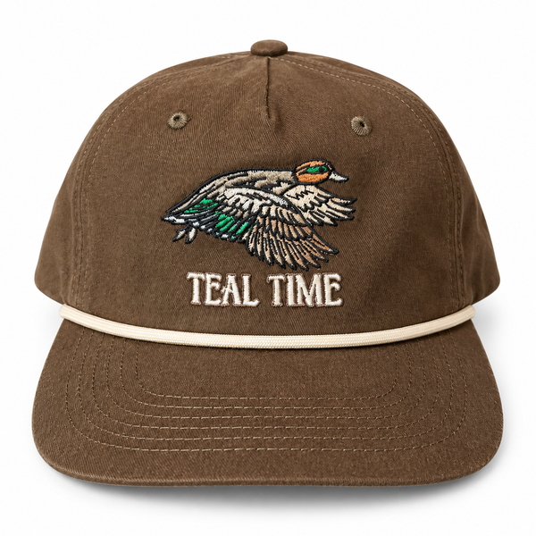 Teal Time Hat (Brown)